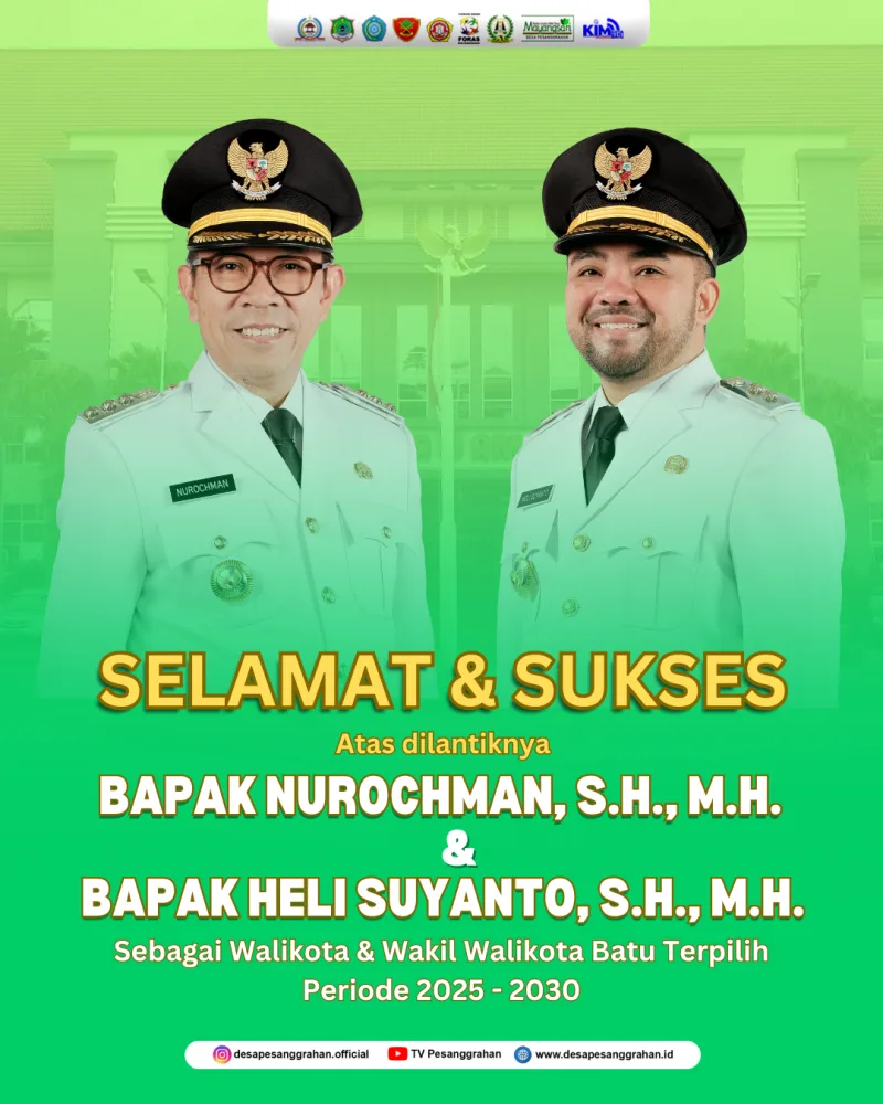 Selamat Atas Pelantikan Walikota Batu Dan Wakil Walikota Batu Tahun 2025